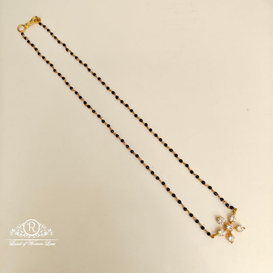 92.5 SILVER BLACK BEADS CHAIN-RCH1117