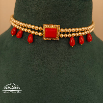 92.5 Silver pearl chocker -RCH1170