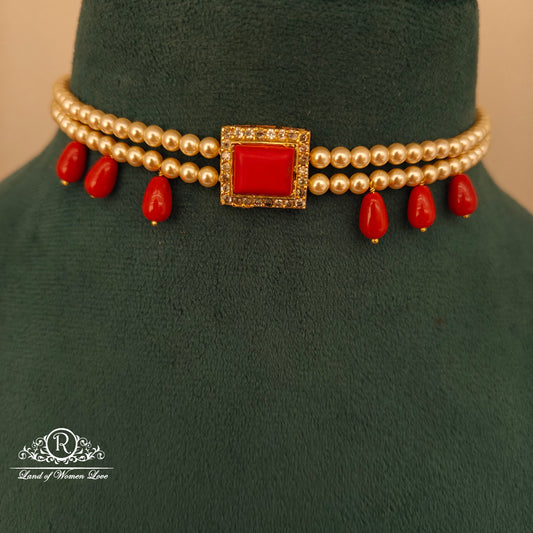 92.5 Silver pearl chocker -RCH1170
