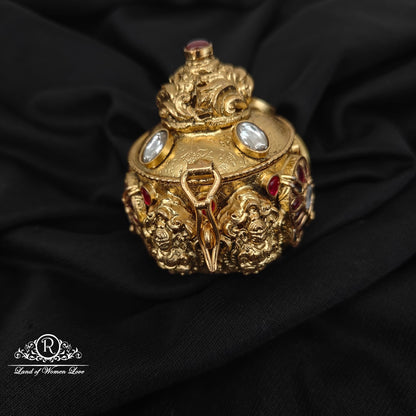 SILVER WITH GOLD POLISH KUMKUM BHARANI -RCRS118