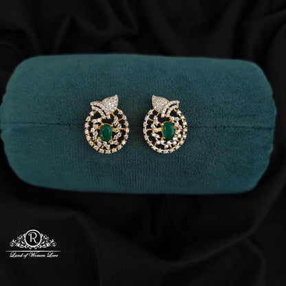 92.5 SILVER DIAMOND FINISHING EARRINGS-RCM1474