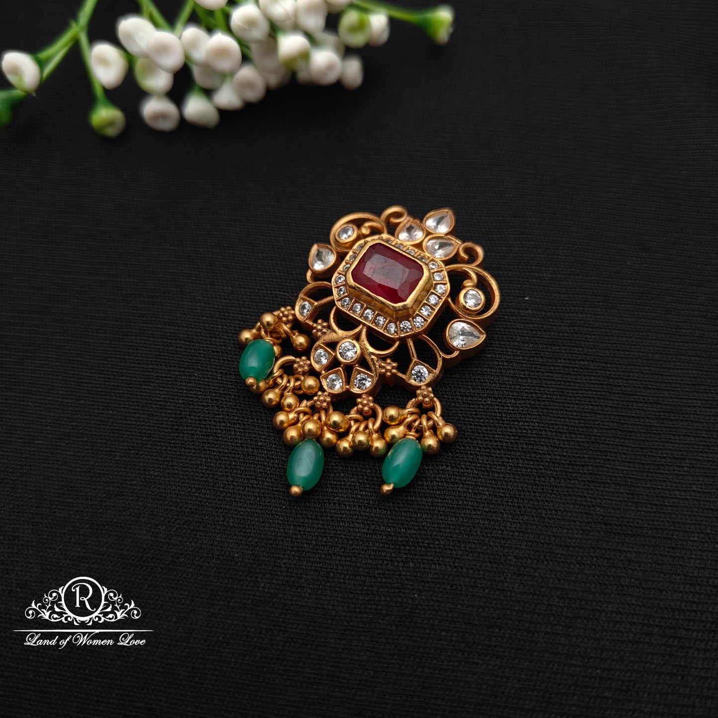 92.5 Silver Stone Pendant-RCCP483
