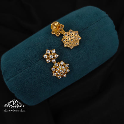 92.5 silver cz white stones earrings-RCM692