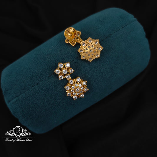 92.5 silver cz white stones earrings-RCM692