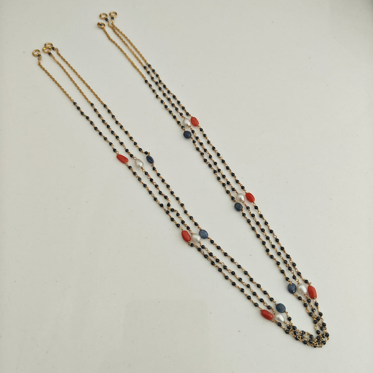 92.5 silver navaratna black beads with (63 models)-RCH1381