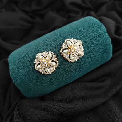92.5 silver diamond finishing changeable earrings with Amaya beads flowers -RCSB043