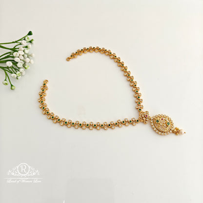 92.5 Silver with gold polish Necklace -RCR333