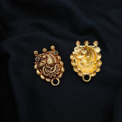 92.5-silver-with-gold-polish-peacock  desgin side locket-RCH1361