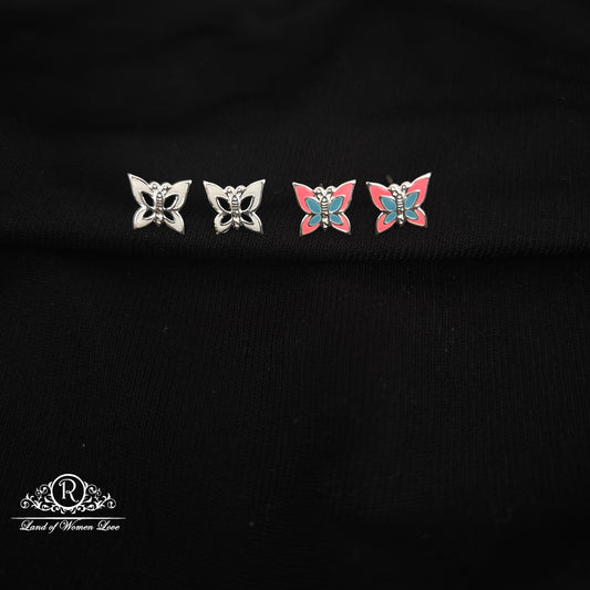 92.5 Silver Butterfly  Kids Earrings-RCHS55