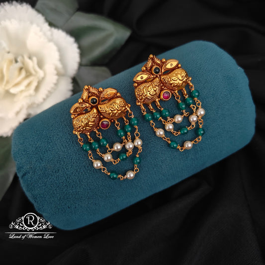 92.5-SILVER PEACOCK EARRINGS -RCZ995