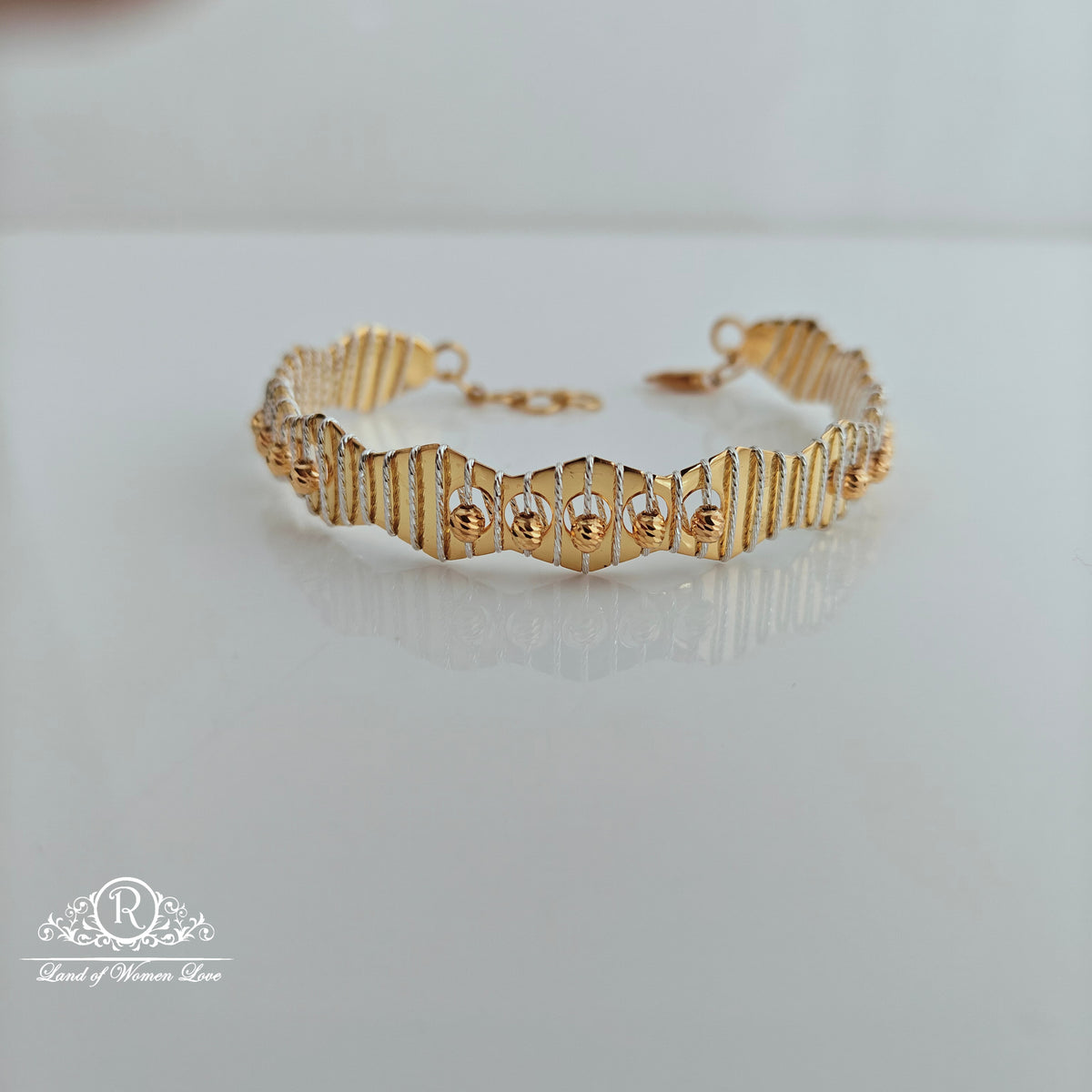 92.5 silver 2 tone italian Bracelet-RCMC008