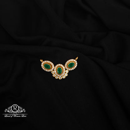 92.5 SILVER WHITE AND GREEN STONE MALA LOCKET-RCZP069