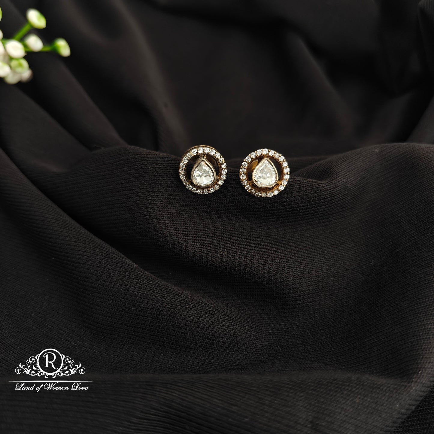 92.5 Silver Mossinatie Earrings-RCR140