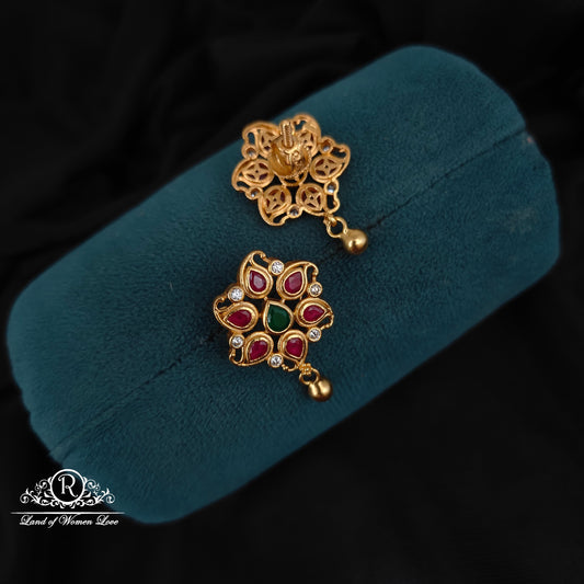 92.5 silver ruby earrings-RCL87