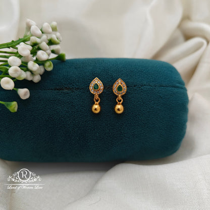 92.5 Silver Small White Stone  Earrings-RCR043