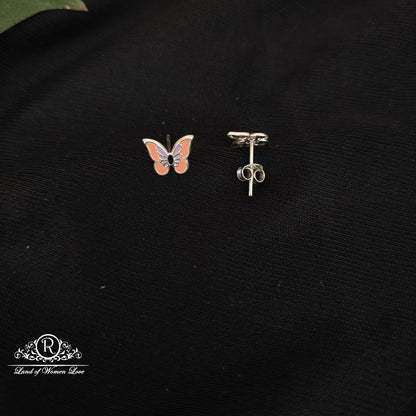 92.5 Silver Butterfly  Kids Earrings-RCHS53