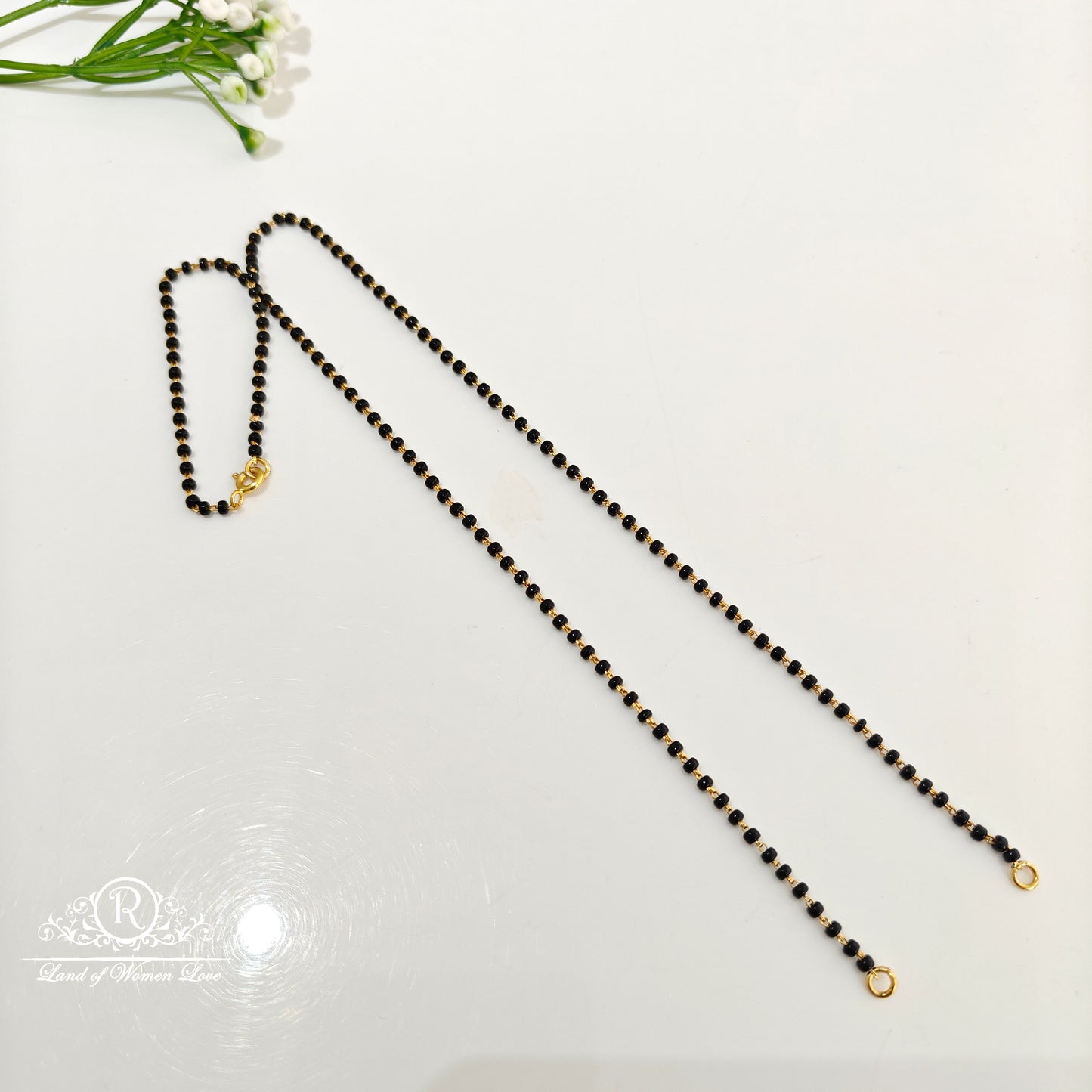 92.5 silver Black Beads -RCR325