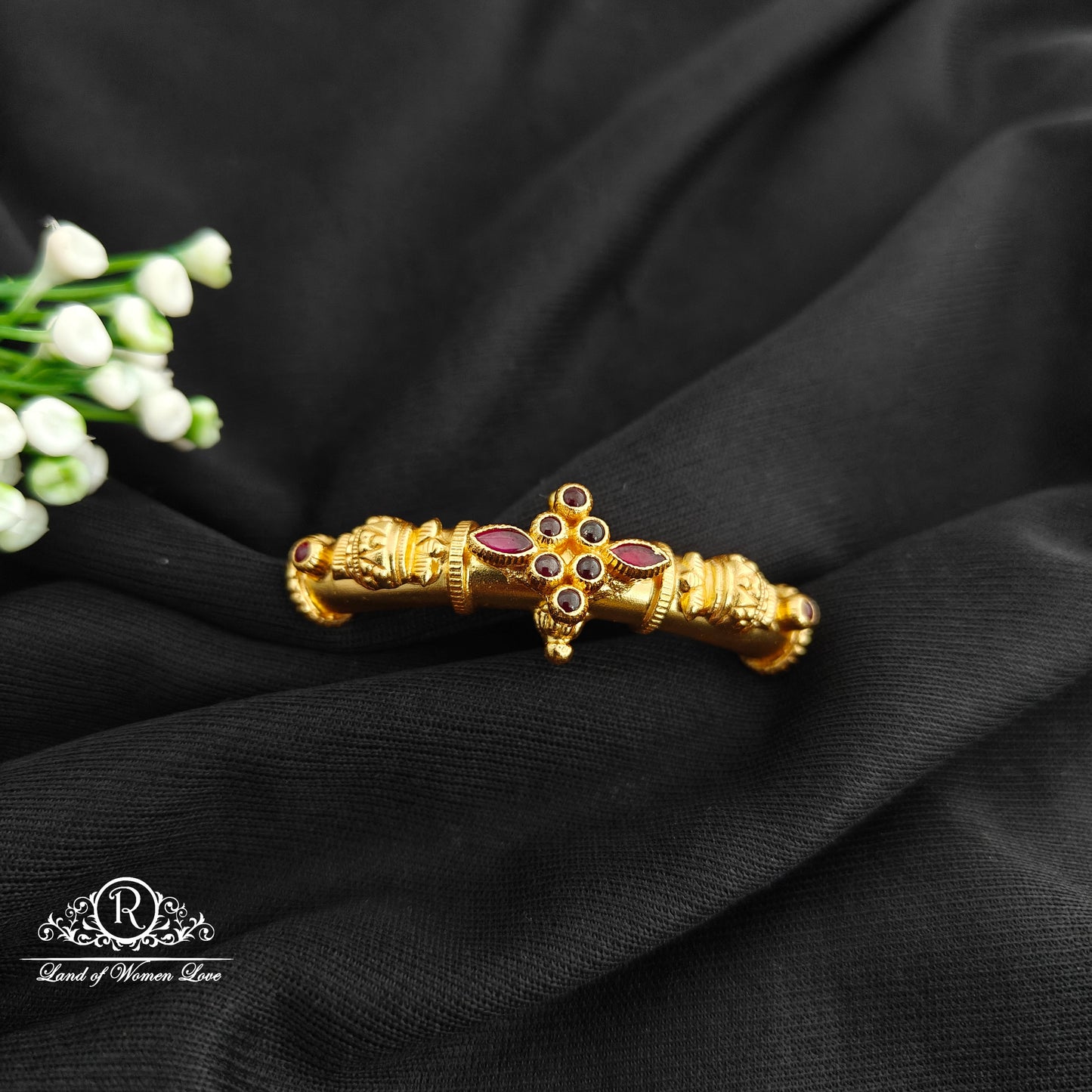 92.5 Silver With Gold Polish Bangle Top-RCR145