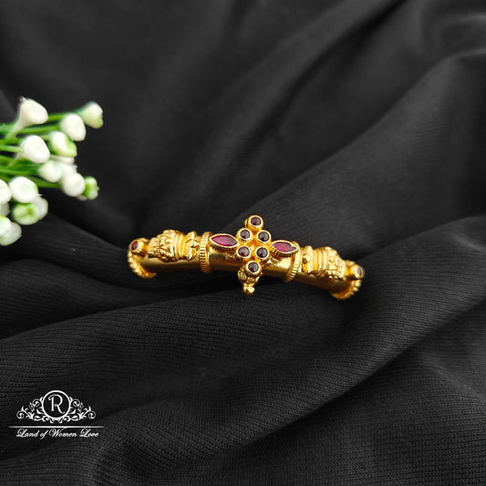 92.5 Silver With Gold Polish Bangle Top-RCM1565