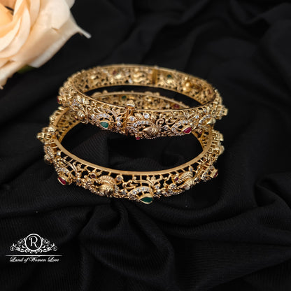 92.5 silver peacock design bangles -RCMB047