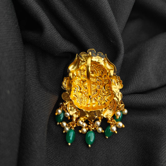 92.5 Silver With Gold Polish Lakshmi Devi Desgin pendant -RCV362