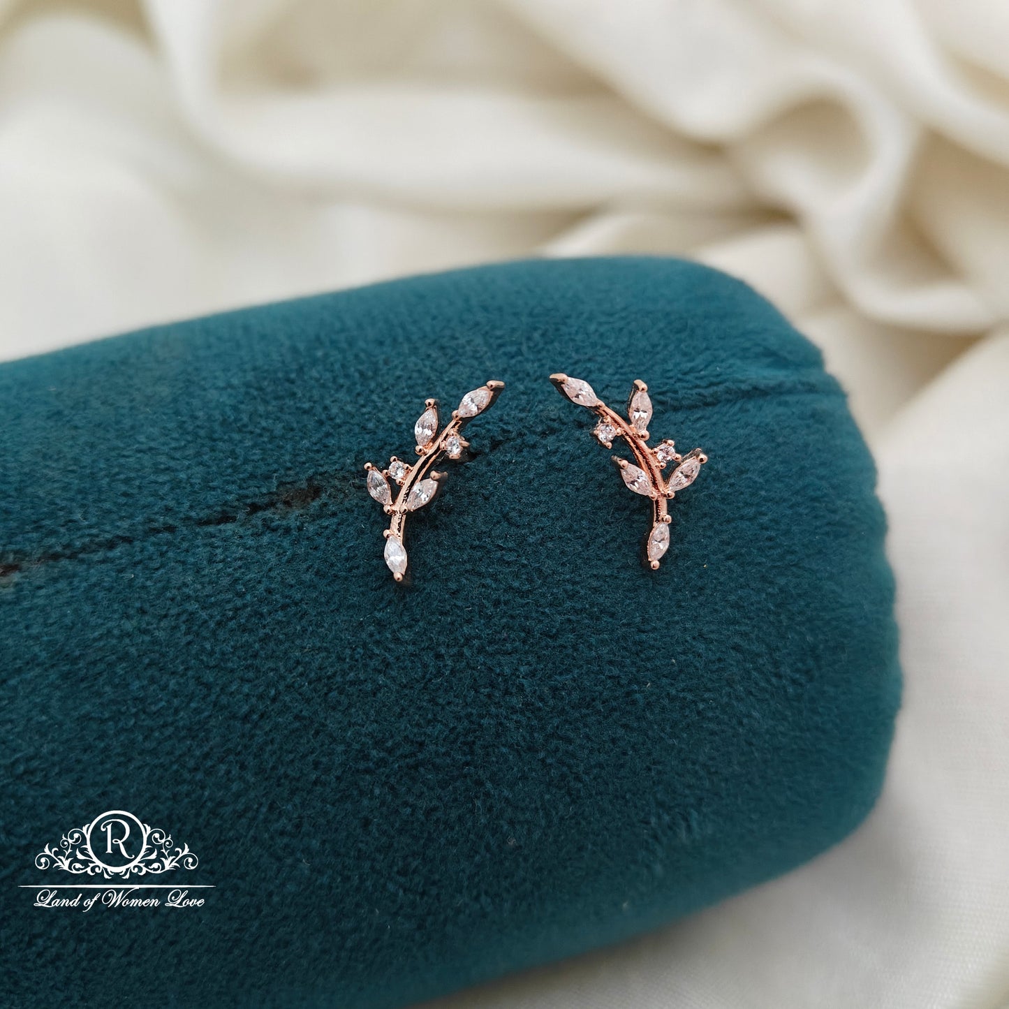 92.5 Silver Rose Gold Polish  Kids Earrings-RCSS019