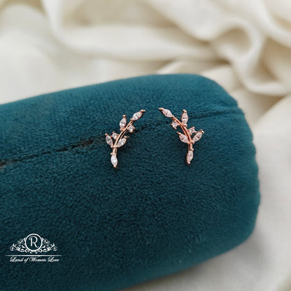 92.5 Silver Rose Gold Polish  Kids Earrings-RCSS019