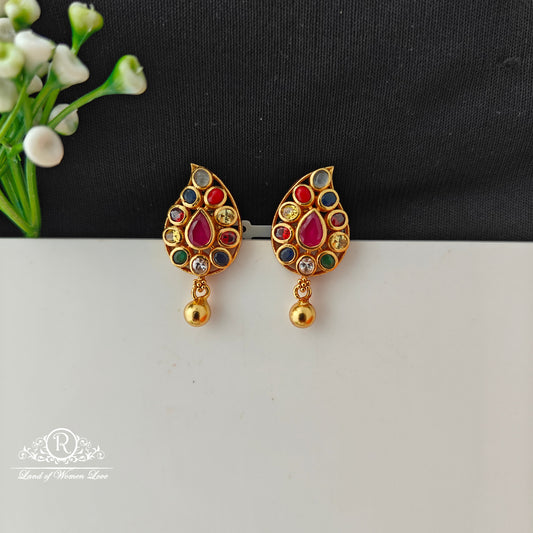 92.5 Silver Navaratna Earrings-RCCP519