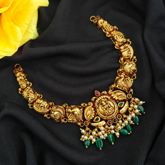 92.5 Silver  lakshmi devi Necklace design-RCV343