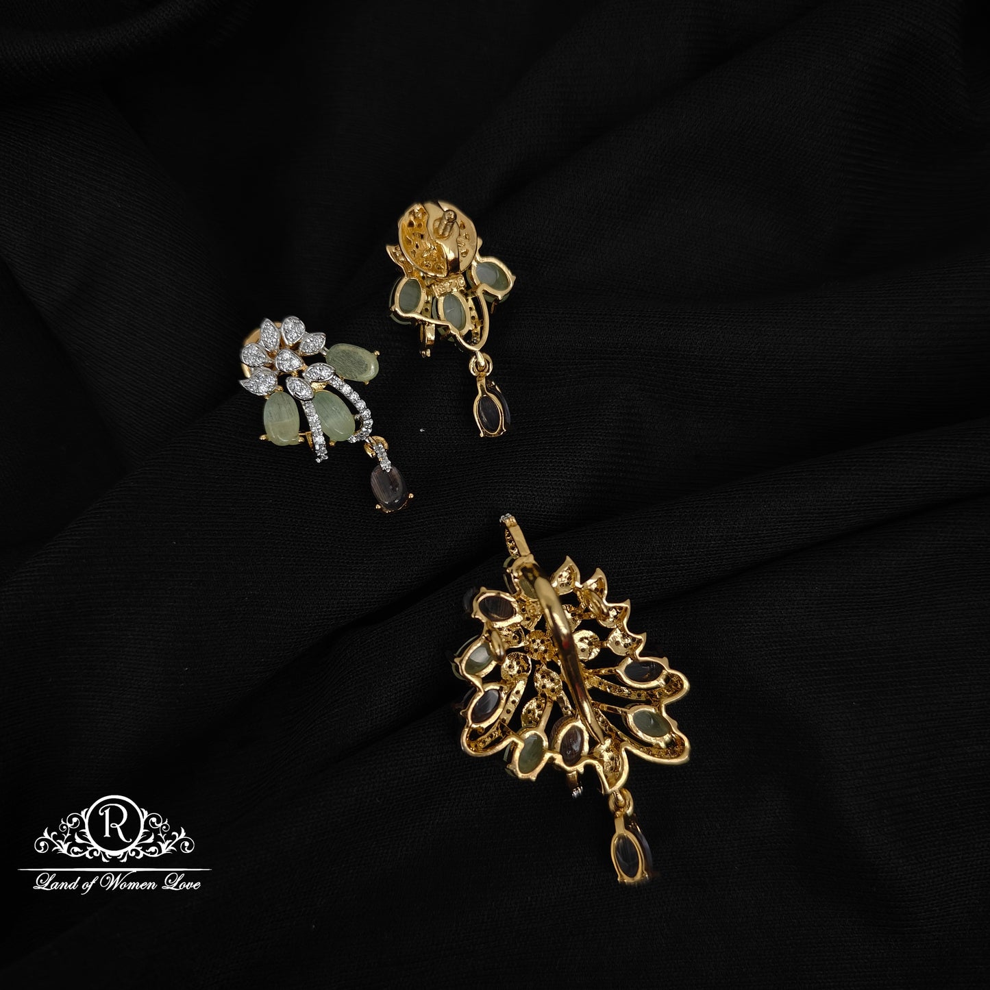 92.5 SILVER FUSHION COLLECTION EARRINGS WITH PENDANT SET-RCM1435