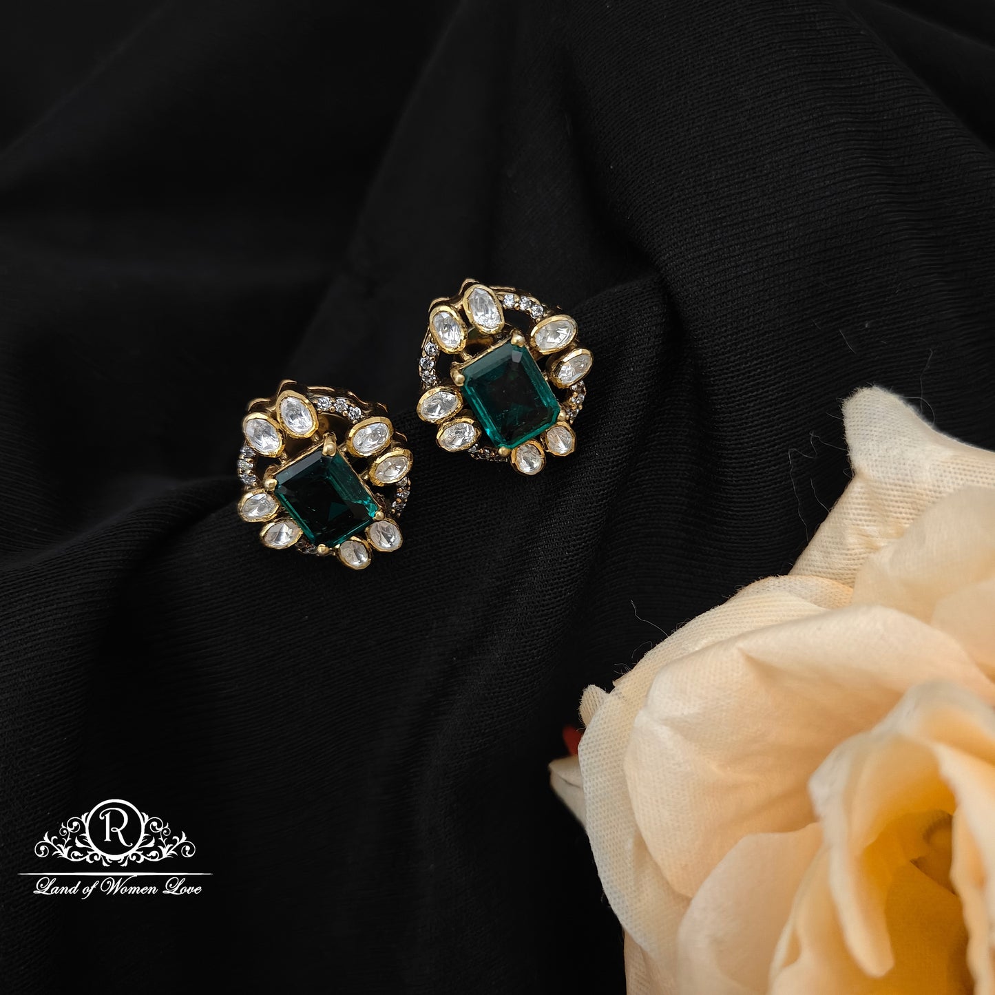 92.5 Silver Mossinate Earrings -RCMJ277