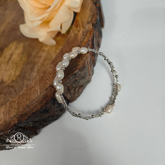 Sterling silver pearl bracelet-RCMR50