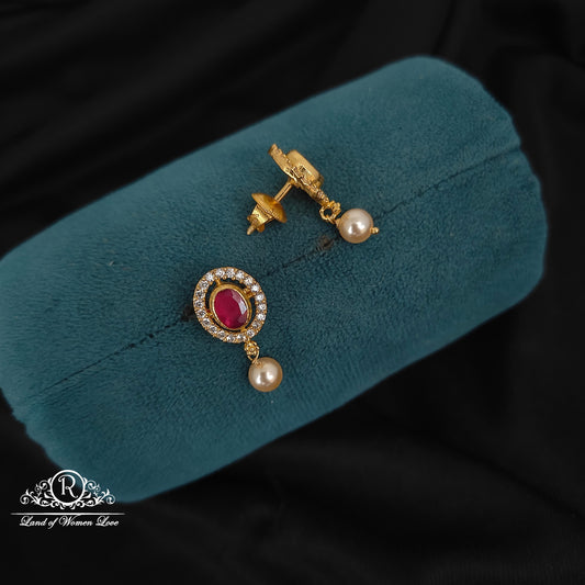 92.5 SILVER RUBY EARRINGS-RCM1375