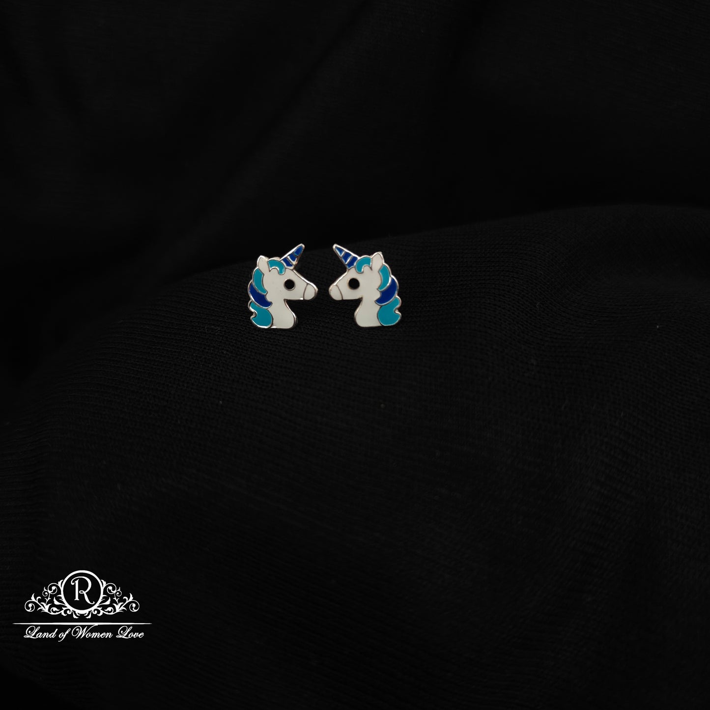 92.5 Silver Unicorn Kids Earrings-RCHS64