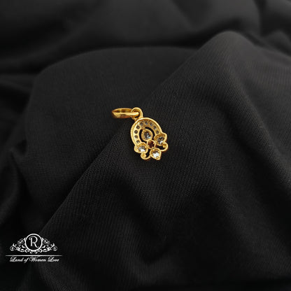 92.5 Silver flower design with gold polish locket-RCR272