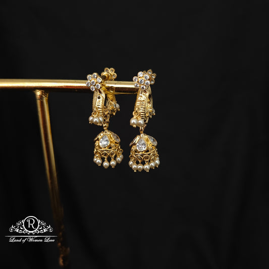 92.5 silver makara kundan earrings -RCBH060