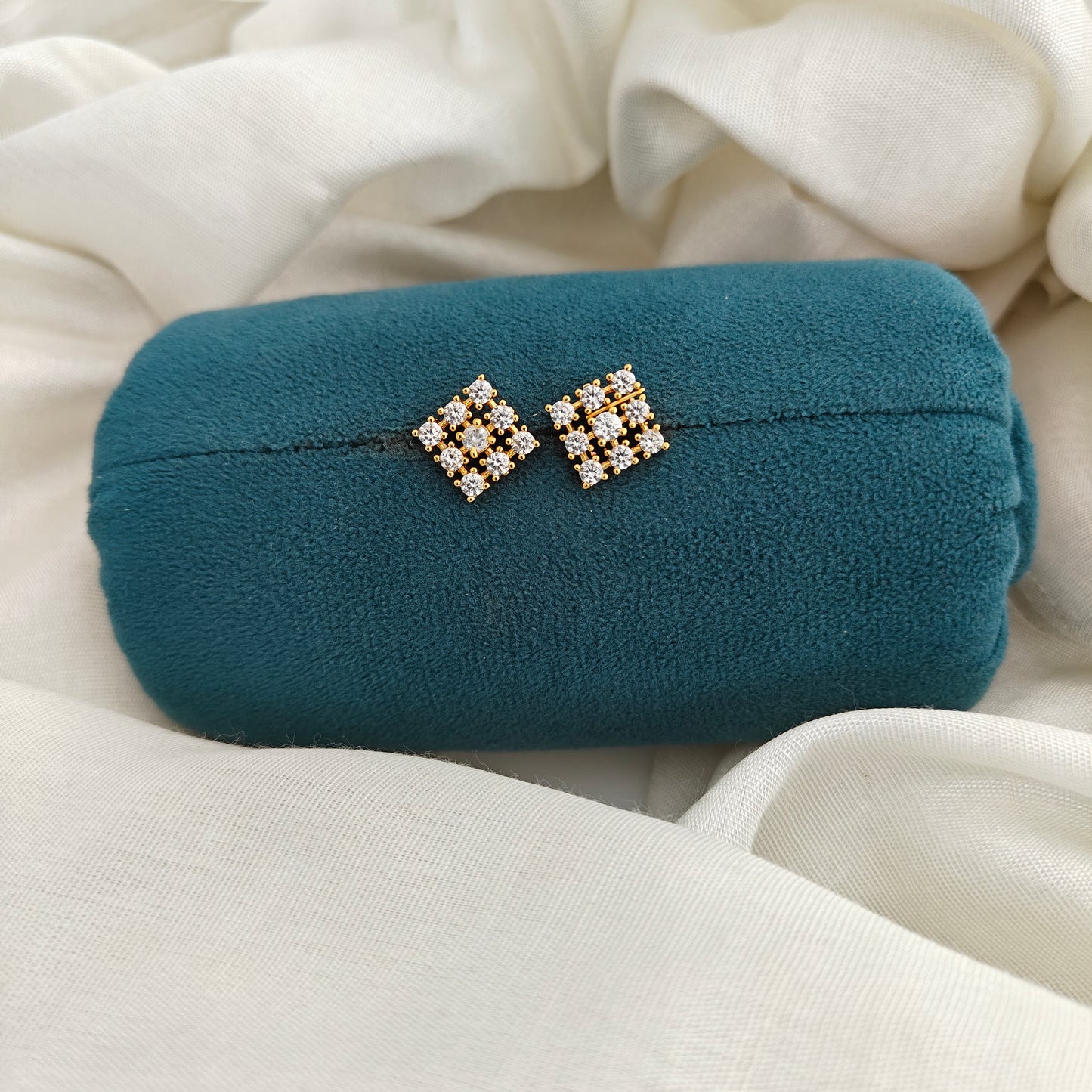 92.5 Silver With Gold Polish Earrings-RCV398