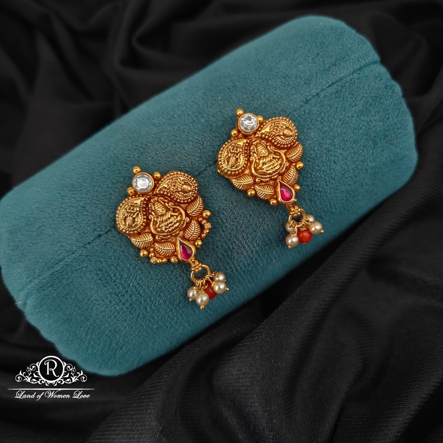 92.5-SILVER LAKSHMI DEVI EARRINGS-RCM1498