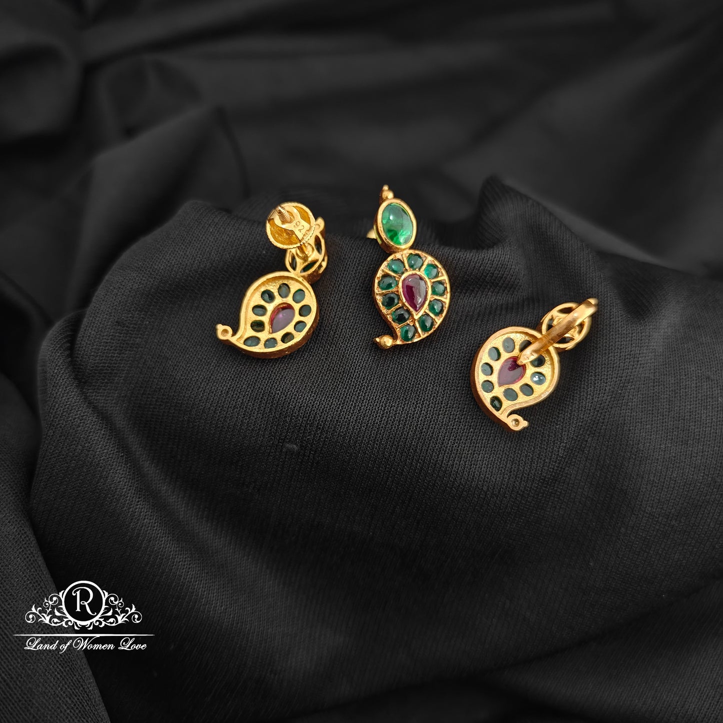 92.5 Silver Mango design pendent with earrings-RCR250