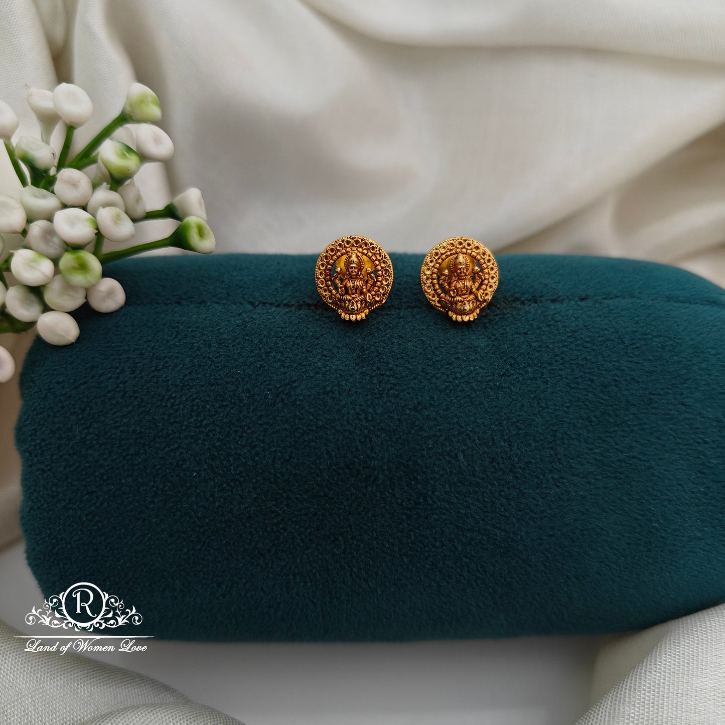92.5 Silver Small Lakshmi Devi  Earrings-RCR009