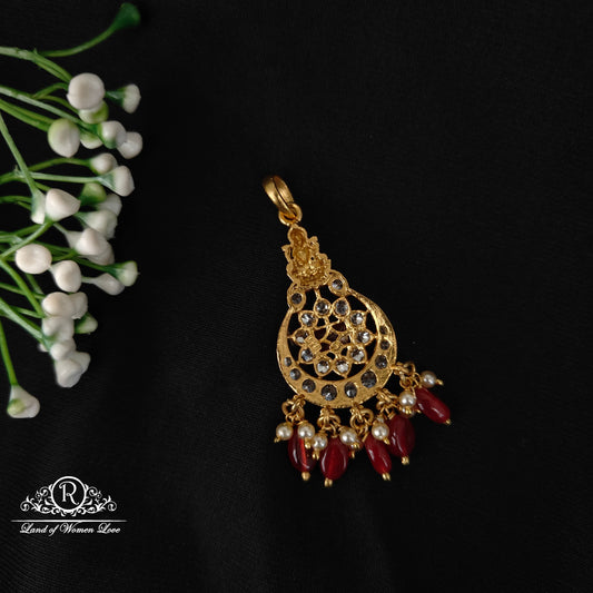 92.5 silver Lakshmi Devi design ruby tikka -RCM224