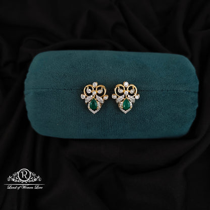 92.5 SILVER DIAMOND FINISHING EARRINGS-RCM1478
