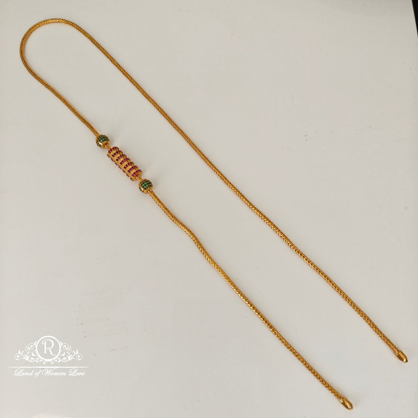 92.5 silver thali chain with cz balls -RCH1148