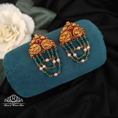 92.5-SILVER PEACOCK EARRINGS -RCZ997