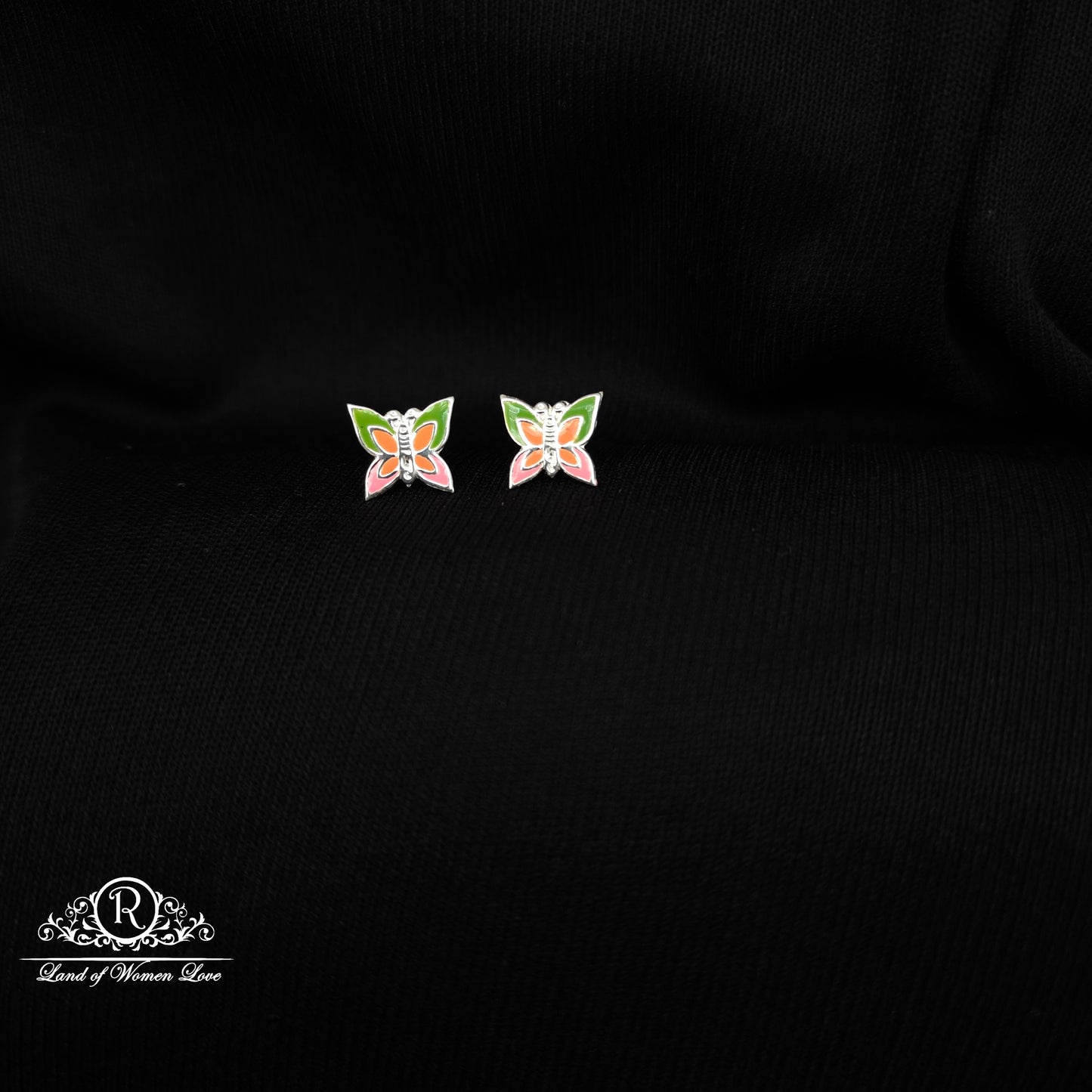 92.5 Silver Butterfly  Kids Earrings-RCHS57