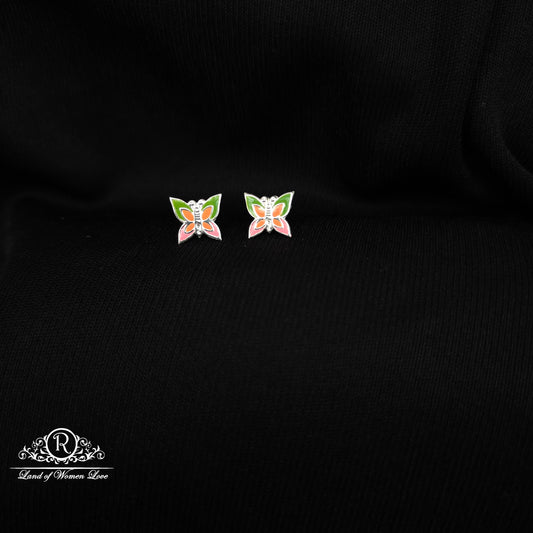92.5 Silver Butterfly  Kids Earrings-RCHS57