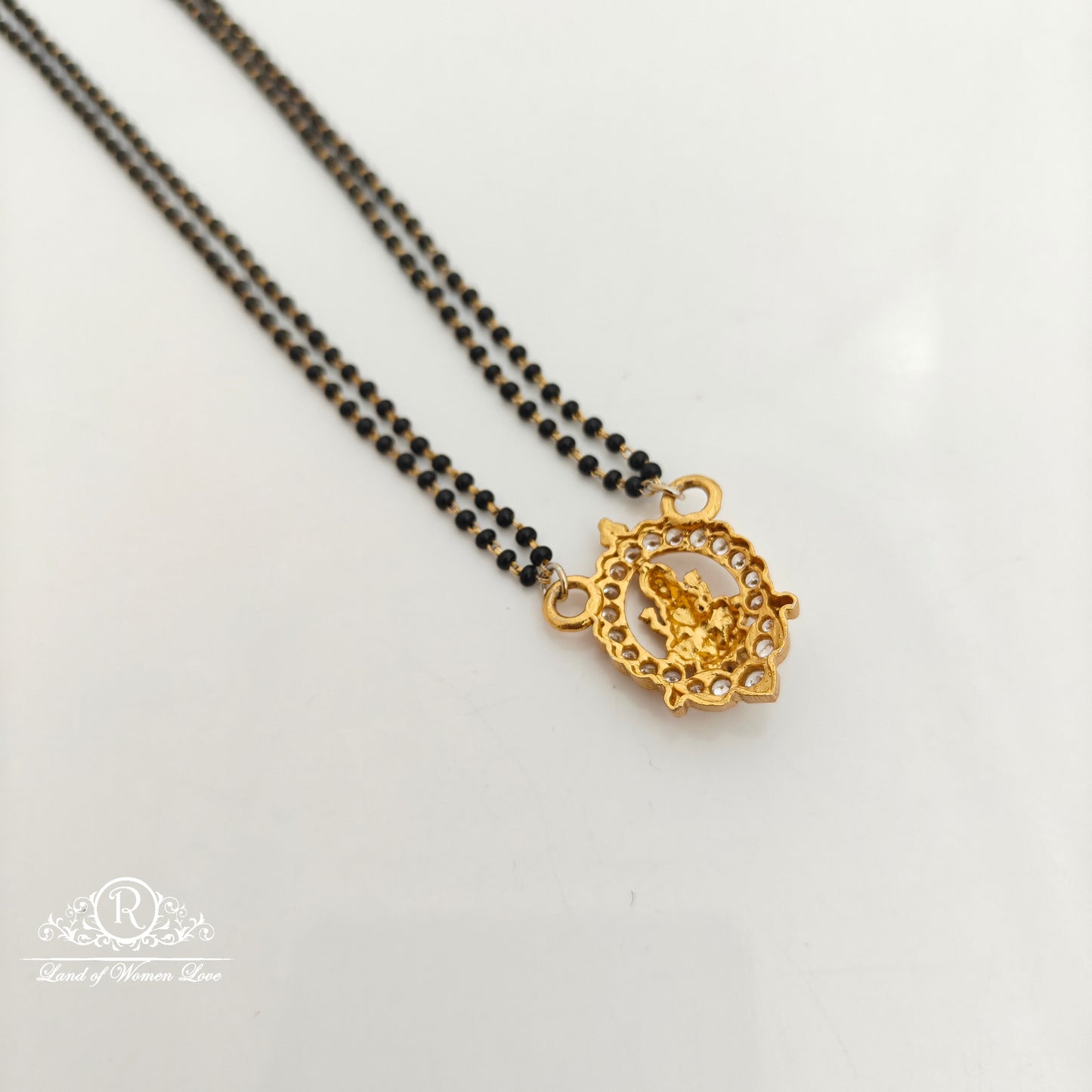 92.5 Silver with gold polish black beads-RCH1294