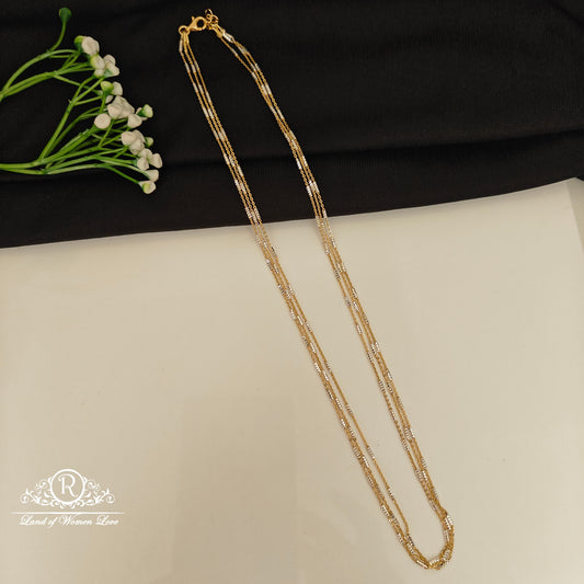 92.5 SILVER GOLD POLISH CHAIN-RCG359-12