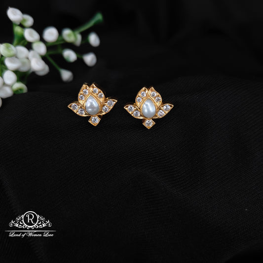 92.5 SILVER GOLD POLISH EARRINGS-RCH1080