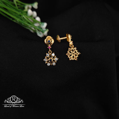 92.5 SILVER STONE EARRINGS-RCHD083